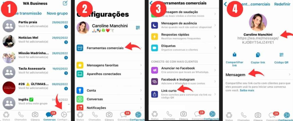 Gerando Link pelo WhatsApp Business